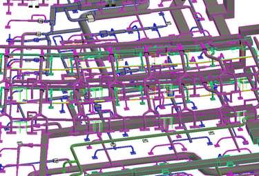 Plan 3D réseaux ventilation