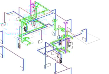 Plans réseaux CVC en 3D