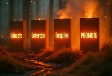 Content Pillars educate entertain, Inspire Promote
