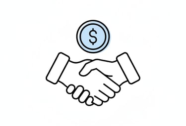 Handshake icon representing Suppbox revenue-sharing partnership with gyms