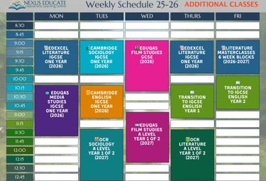 lesson timetable