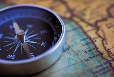compass on a map