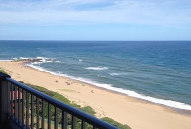 Scenic view of Durban Beachfront, featuring golden sands, and Indian Ocean waves