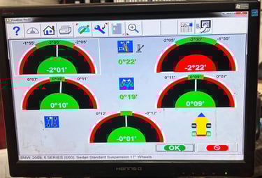 Wheel alignment statistics.