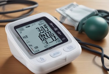 Several surgeons, dressed in blue surgical gowns and protective masks, are performing a medical procedure in an operating room. Surgical instruments, such as scalpels and forceps, are visible in the foreground. The environment is clinical and filled with medical equipment.