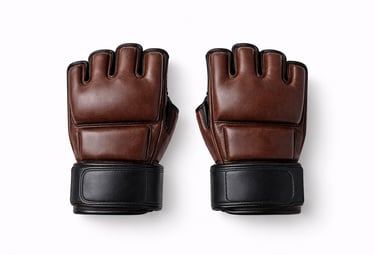 Leather MMA gloves offering flexibility, grip, and hand protection for training and sparring.