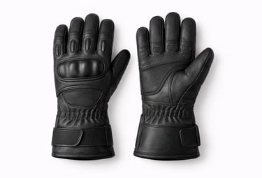 Reinforced tactical leather gloves with knuckle protection and secure fit