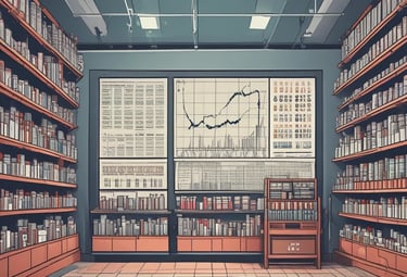 A user browsing digital stock charts on a modern laptop with vibrant visuals.