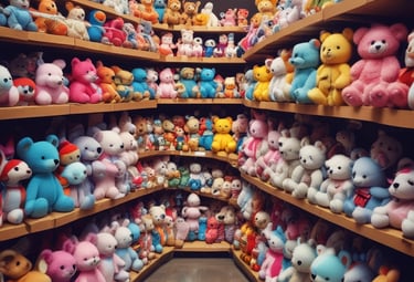 A well-lit refrigerated shelf holds an array of products arranged in an organized manner. There are various bottles and containers, possibly different beverages or products, lined up in neat rows. The background and shelves are illuminated with bright white lights, enhancing the visibility of the items. The sides of the shelving unit are made of wood and glass.
