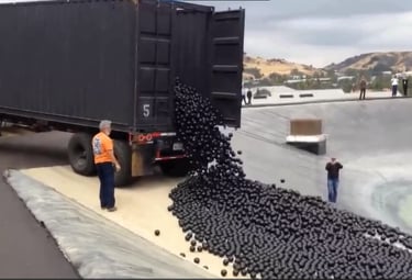 Décharge des shade balls dans un réservoir, livraison partout au Maroc et à l'international