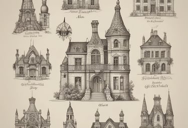 A collection of French heritage cards spread out on a rustic wooden table.