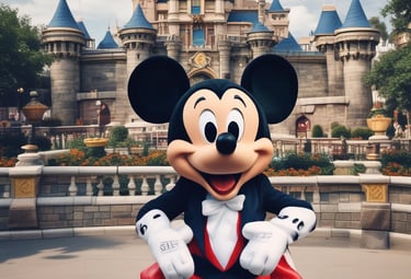 A joyful family posing in front of Cinderella’s Castle at Walt Disney World.