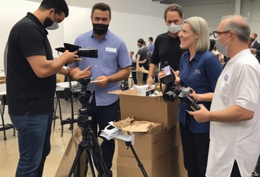 Creative workspace with sketches and digital branding tools.