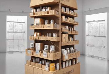 A forklift operator carefully moving goods in a busy logistics warehouse.