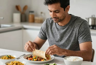 Coach reviewing client progress on tablet during a focused training session.