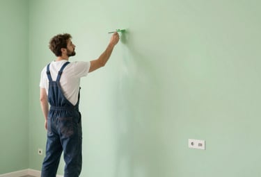 a man professional painting a wall