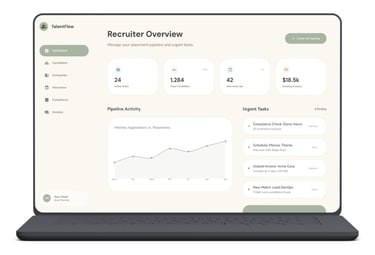 Screenshot of recruitment platform showing automated communications