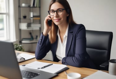 Close-up of hands calculating taxes with a calculator and documents on a blue desk.
