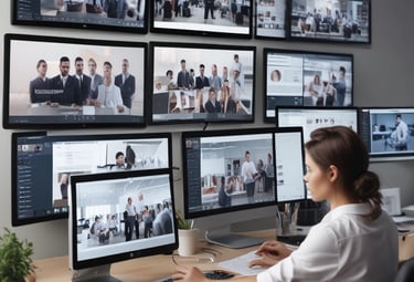 A dashboard screen displaying colorful graphs and influencer engagement metrics.