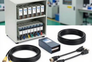 Packages of industrial cables being prepared for international shipping.