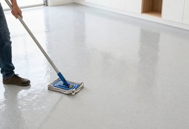 Easy to clean epoxy garage floor coating in residential garage in Celina Texas