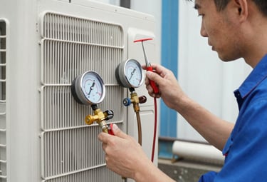 Close-up of a modern thermostat displaying temperature settings in a stylish home interior.
