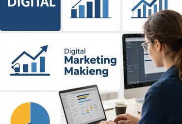 Floating geometric shapes with neon outlines layered over a black background with soft glowing purple accents.