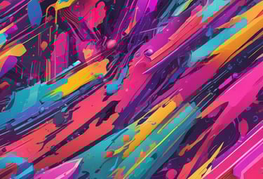 Creative graphic design elements including logos and brand identity sketches on a desk.