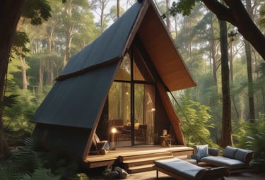 Creative workspace filled with natural light and art supplies surrounded by greenery.