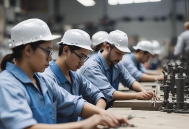 Professional lawyer consulting with a client in a modern office setting.