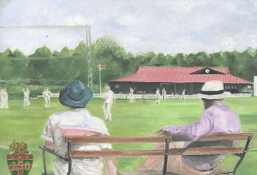 painted cricket scene