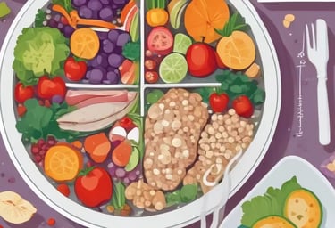 a plate with a plate of food and a fork