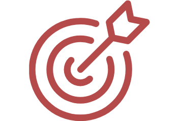 a red target with an arrow in the middle