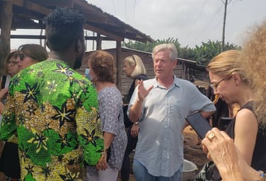 Tourists Visiting Palm Kennel Oil Processing in Ghana
