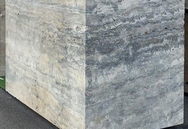 Silver Travertine Block