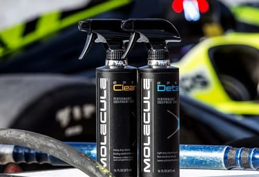 Molecule motorsports product cleaning bottles