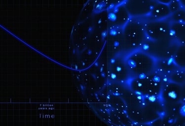 L’animazione mostra l’evoluzione dell’espansione dell’universo nel tempo.
