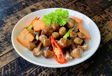Nấm mối xào chay ngon tại Bếp Dì Toàn - Top 1 nhà hàng ngon quận Tân Bình