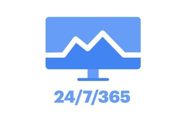 a computer monitor screen displaying a mountain view of a mountain