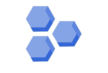 a group of three hexagons with hexagons
