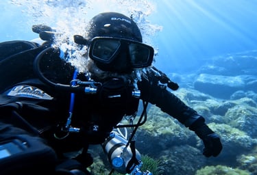 diver using a dry suit