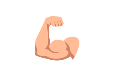 Illustration d’un biceps contracté symbolisant le dépassement de soi et la force intérieure