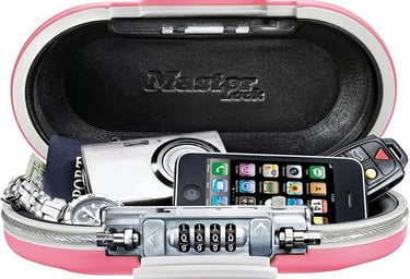 a case with a cell phone and keys and docs