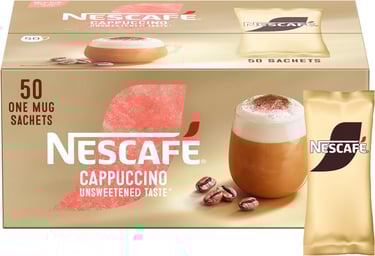 a box of nesfe cappuccino coffee beans