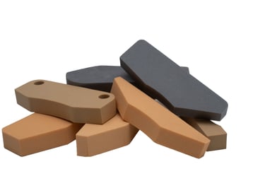 set of four different-colored seals for squeegee chambers