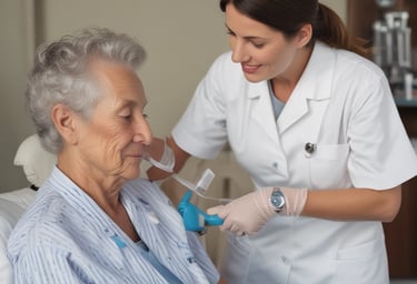 Close-up of nurse performing ear lavage with confidence and care.