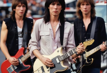 A nostalgic collage of 1980s female rock legends, showcasing their influence on music.