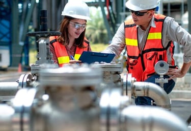 Stainless steel flanges, valves