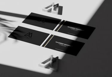 a business card with a business card holder of Promot Technologies