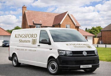 plantation shutters being fitted in a telford home